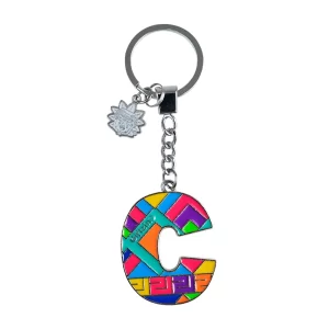 12 PZ LLAVERO METAL LETRA C