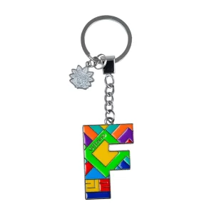 12 PZ LLAVERO METAL LETRA F