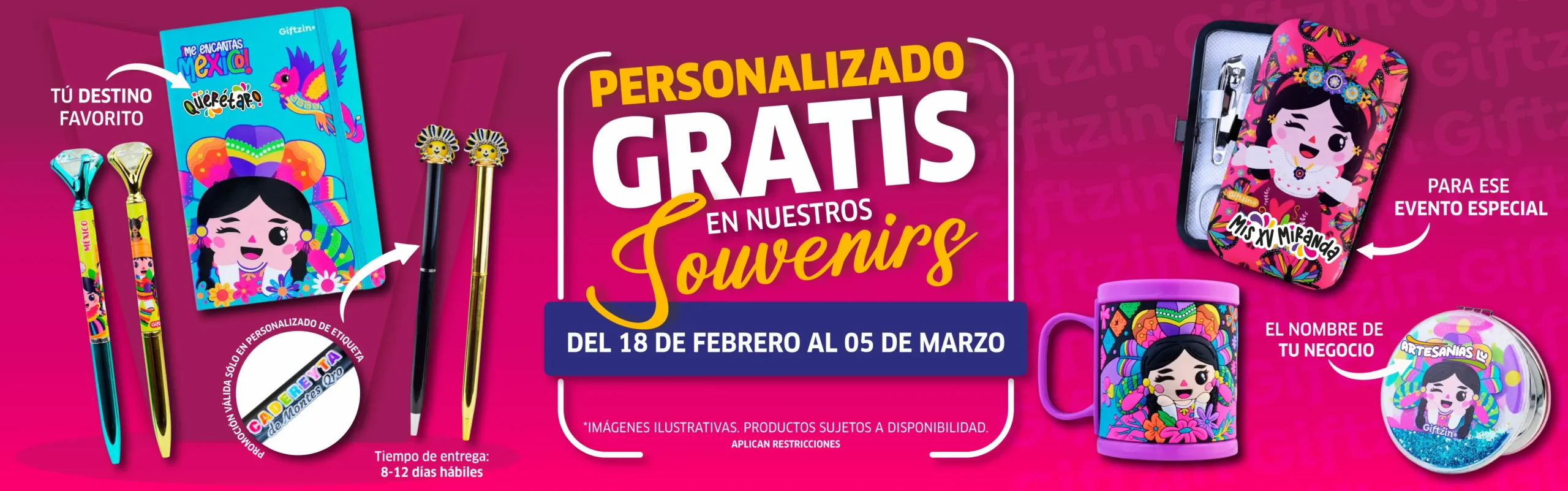 Personalizado gratis en nuestros Souvenirs